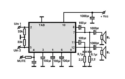 HA1392 electronic component with associated schematic circuit diagram