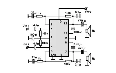 HA1394 electronic component with associated schematic circuit diagram