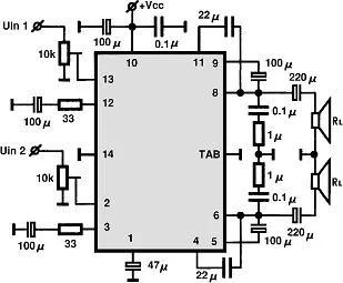 HA2214 electronic component with associated schematic circuit diagram