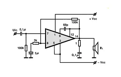 K174YH11 electronic component with associated schematic circuit diagram