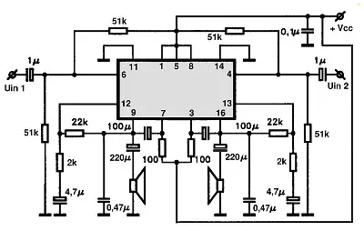 K174YH17 electronic component with associated schematic circuit diagram