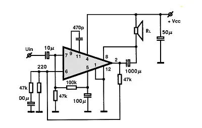 K174YH5 electronic component with associated schematic circuit diagram