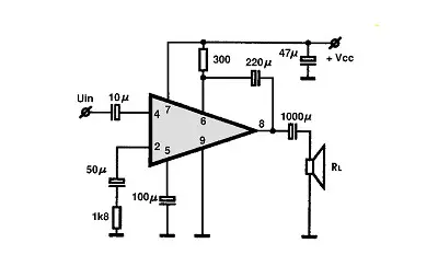 K174YH8 electronic component with associated schematic circuit diagram