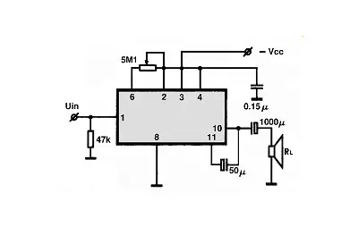 K224YH16 electronic component with associated schematic circuit diagram