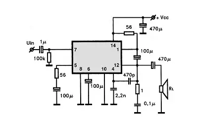 KA2202 electronic component with associated schematic circuit diagram