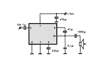 KA2205 electronic component with associated schematic circuit diagram