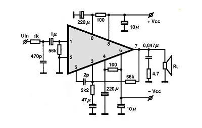 STK082-105 electronic component with associated schematic circuit diagram