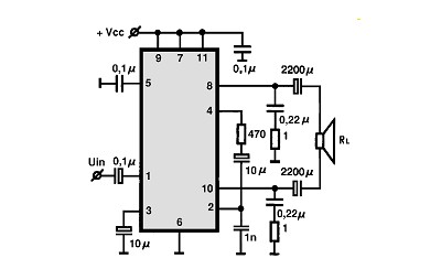 TDA2005-BTL electronics circuit