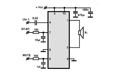 TDA7266M electronics circuit