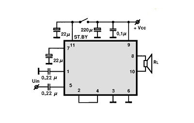TDA7353-BTL electronics circuit