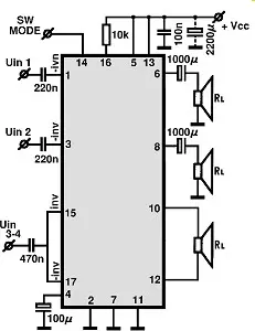 TDA8510J electronic component with associated schematic circuit diagram