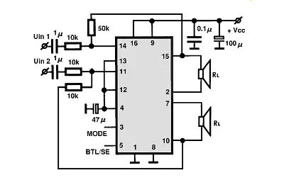 TDA8547 electronic component with associated schematic circuit diagram