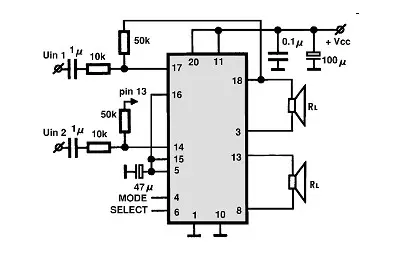 TDA8547TS electronic component with associated schematic circuit diagram