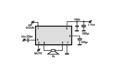 TDA8551,T electronic component with associated schematic circuit diagram