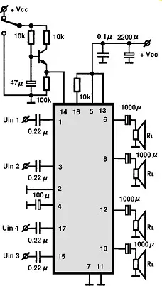 TDA8565Q electronic component with associated schematic circuit diagram