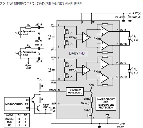 TDA8944J electronics circuit