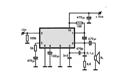 TEA2024 electronic component with associated schematic circuit diagram