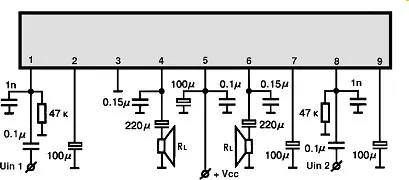 U2431B electronic component with associated schematic circuit diagram