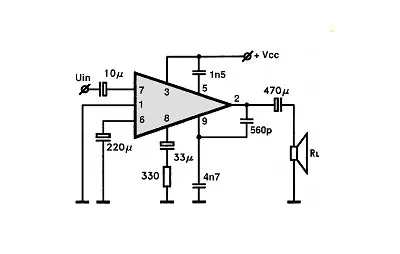 UL1403L electronic component with associated schematic circuit diagram