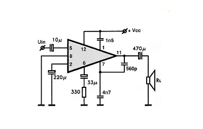 UL1403P electronic component with associated schematic circuit diagram