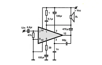 UL1490N electronic component with associated schematic circuit diagram