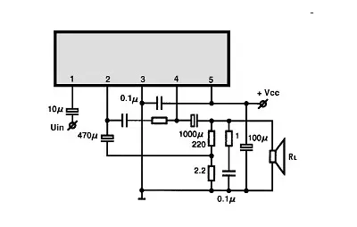 ULN3701Z electronic component with associated schematic circuit diagram