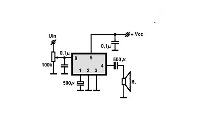 ULN3718BM electronic component with associated schematic circuit diagram