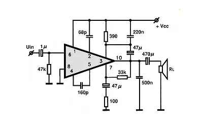 UPC1020H electronic component with associated schematic circuit diagram