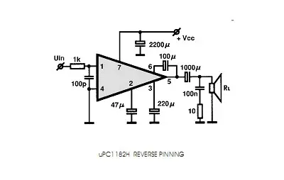 UPC1181H electronic component with associated schematic circuit diagram