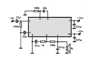 UPC1188H electronic component with associated schematic circuit diagram