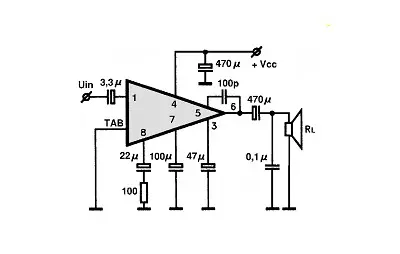 UPC1212C electronic component with associated schematic circuit diagram