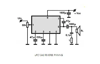 UPC1241H electronic component with associated schematic circuit diagram