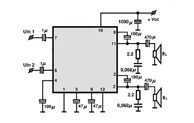 UPC1277H electronic component with associated schematic circuit diagram