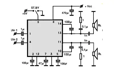 UPC1310V electronic component with associated schematic circuit diagram