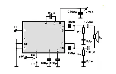 UPC1318AV electronic component with associated schematic circuit diagram