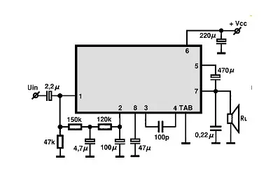 UPC575C2 electronic component with associated schematic circuit diagram