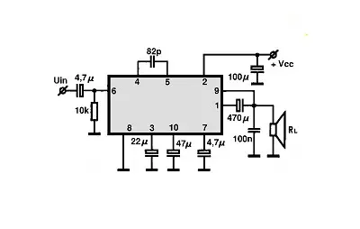 UPC576H electronic component with associated schematic circuit diagram