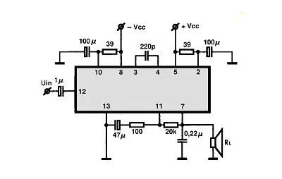 UPC578C electronic component with associated schematic circuit diagram