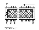 SL345 electronic component housed in a 14-DIP+c case