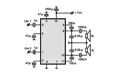 KA2211 electronic component with associated schematic circuit diagram