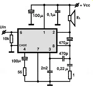 L133T electronic component with associated schematic circuit diagram