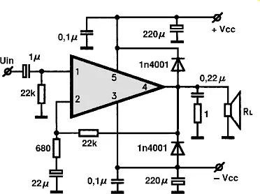 L165 electronic component with associated schematic circuit diagram