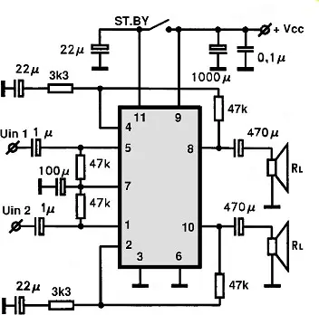 L2750 electronic component with associated schematic circuit diagram