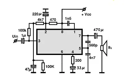 LA4051P electronic component with associated schematic circuit diagram