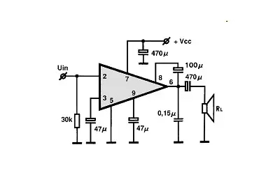 LA4145 electronic component with associated schematic circuit diagram