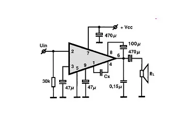 LA4147 electronic component with associated schematic circuit diagram