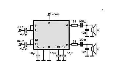 LA4170 electronic component with associated schematic circuit diagram