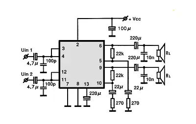 LA4175 electronic component with associated schematic circuit diagram