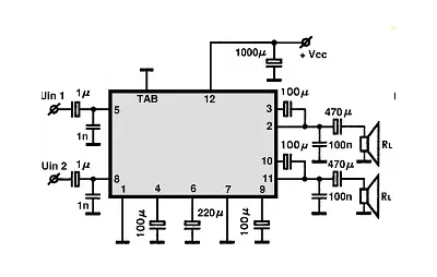 LA4180 electronic component with associated schematic circuit diagram