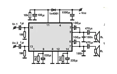 LA4185 electronic component with associated schematic circuit diagram